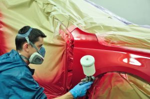 painting a car
